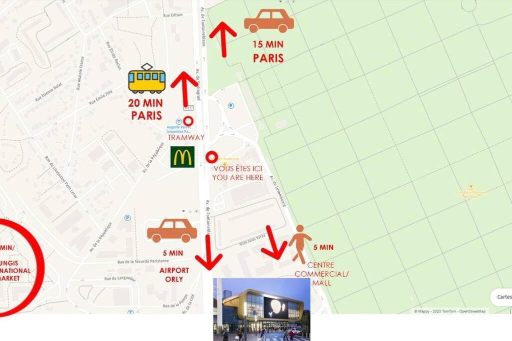 Appartement Paisible Et Bien Situe - Proche Aeroport D'Orly Et Tramway Pour Paris Thiais Buitenkant foto
